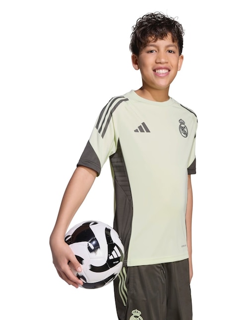 Jersey de Real Madrid Club de Fútbol local manga corta Adidas para niño