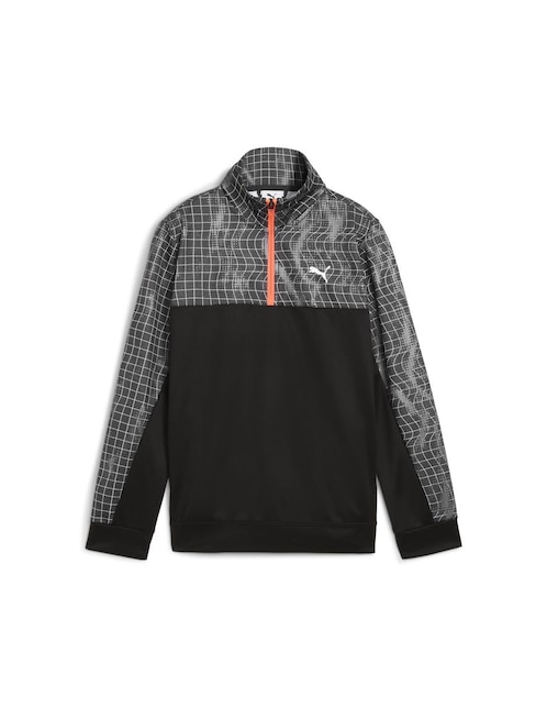 Sudadera Tad Ess Aop Poly Halfzip B con capucha para niño 1