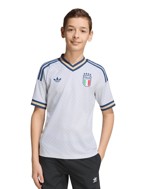 Jersey de Selección de fútbol de Italia visitante fan manga corta Mundial Adidas fan para niño