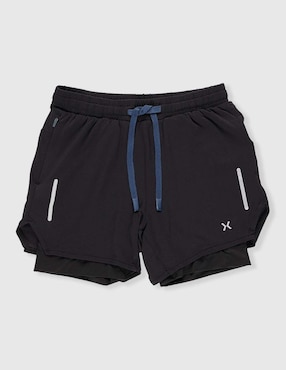Short efecto doble prenda X10 para entrenamiento niño