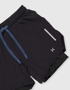 Short efecto doble prenda X10 para entrenamiento niño