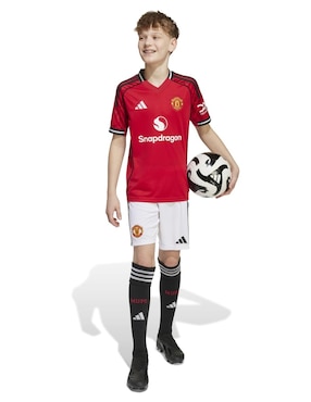 Jersey de Manchester United local manga corta Adidas para niño