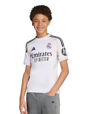 Jersey de Real Madrid Club de Fútbol local manga corta Adidas unisex
