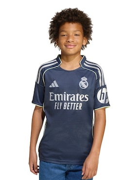 Jersey de Real Madrid Club de Fútbol visitante manga corta Adidas para niño