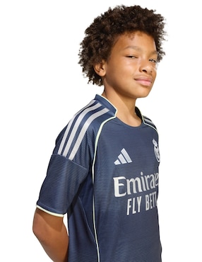 Jersey de Real Madrid Club de Fútbol visitante manga corta Adidas para niño