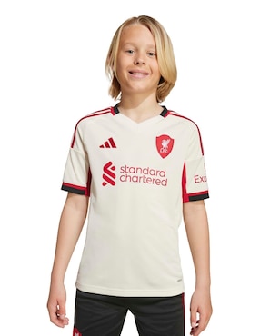 Jersey de Liverpool Football Club visitante manga corta Adidas para niño