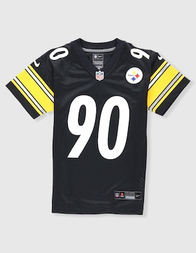 Jersey de Pittsburgh Steelers local de T.J. Watt manga corta Nike jugador para niño