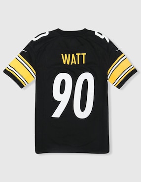 Jersey de Pittsburgh Steelers local de T.J. Watt manga corta Nike jugador para niño