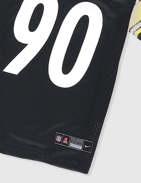 Jersey de Pittsburgh Steelers local de T.J. Watt manga corta Nike jugador para niño