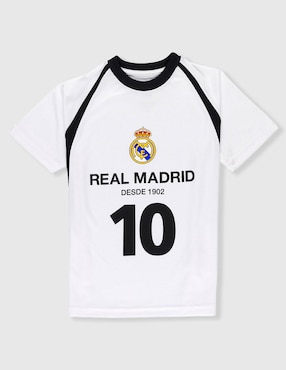 Playera deportiva para fútbol Equipos Internacionales Real Madrid Club de Fútbol de niño