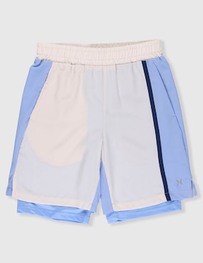 Short con malla efecto doble prenda X10 para tenis niña