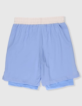 Short con malla efecto doble prenda X10 para tenis niña