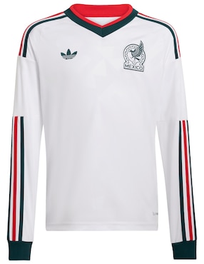 Jersey de Selección Nacional de México visitante manga larga Mundial Adidas fan para niño