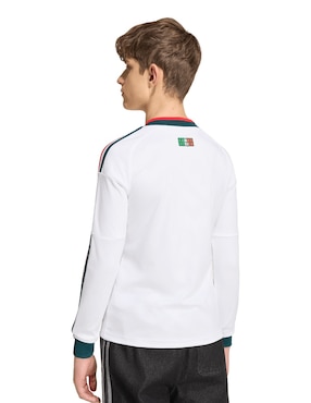 Jersey de Selección Nacional de México visitante manga larga Mundial Adidas fan para niño