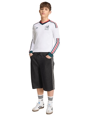 Jersey de Selección Nacional de México visitante manga larga Mundial Adidas fan para niño