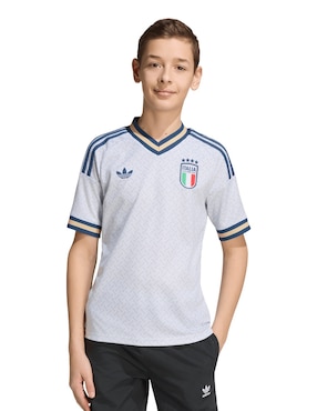 Jersey de Selección de fútbol de Italia visitante fan manga corta Mundial Adidas fan para niño