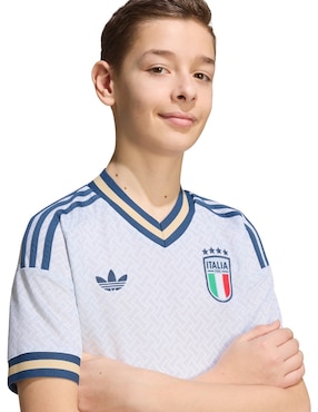 Jersey de Selección de fútbol de Italia visitante fan manga corta Mundial Adidas fan para niño