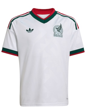Jersey de Selección Nacional de México visitante manga corta Mundial Adidas fan para niño