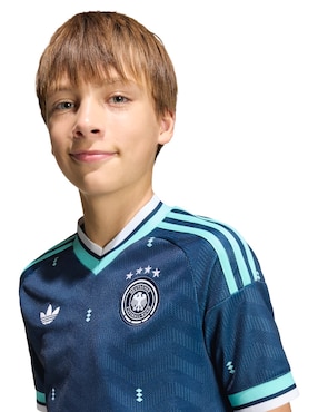 Jersey de elección de fútbol de Alemania visitante manga corta Mundial Adidas fan para niño