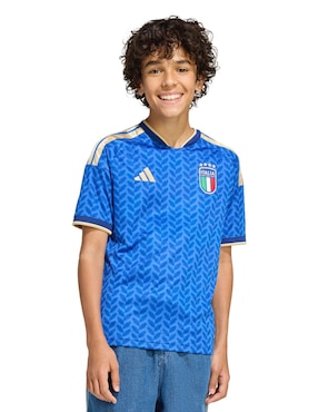 Jersey de Selección de fútbol de Italia local manga corta Mundial Adidas para niño