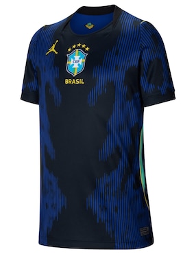 Jersey de selección de fútbol de Brasil visitante manga corta Mundial Nike jugador infantil