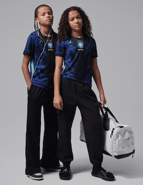 Jersey de selección de fútbol de Brasil visitante manga corta Mundial Nike jugador infantil