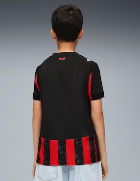 Jersey de AC Milan local manga corta Puma fan para niño