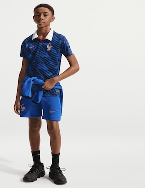 Jersey de Selección de fútbol de Francia local manga corta Mundial Nike fan para niño