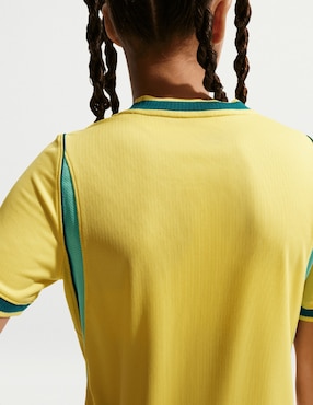 Jersey de Selección de fútbol de Brasil local manga corta Mundial Nike jugador para niña