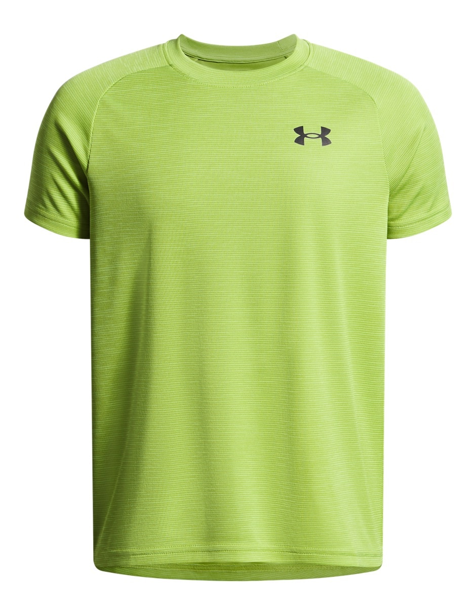 Playera deportiva para entrenamiento UA Tech Textured SS de niño Playera deportiva para entrenamiento UA Tech Textured SS de niño