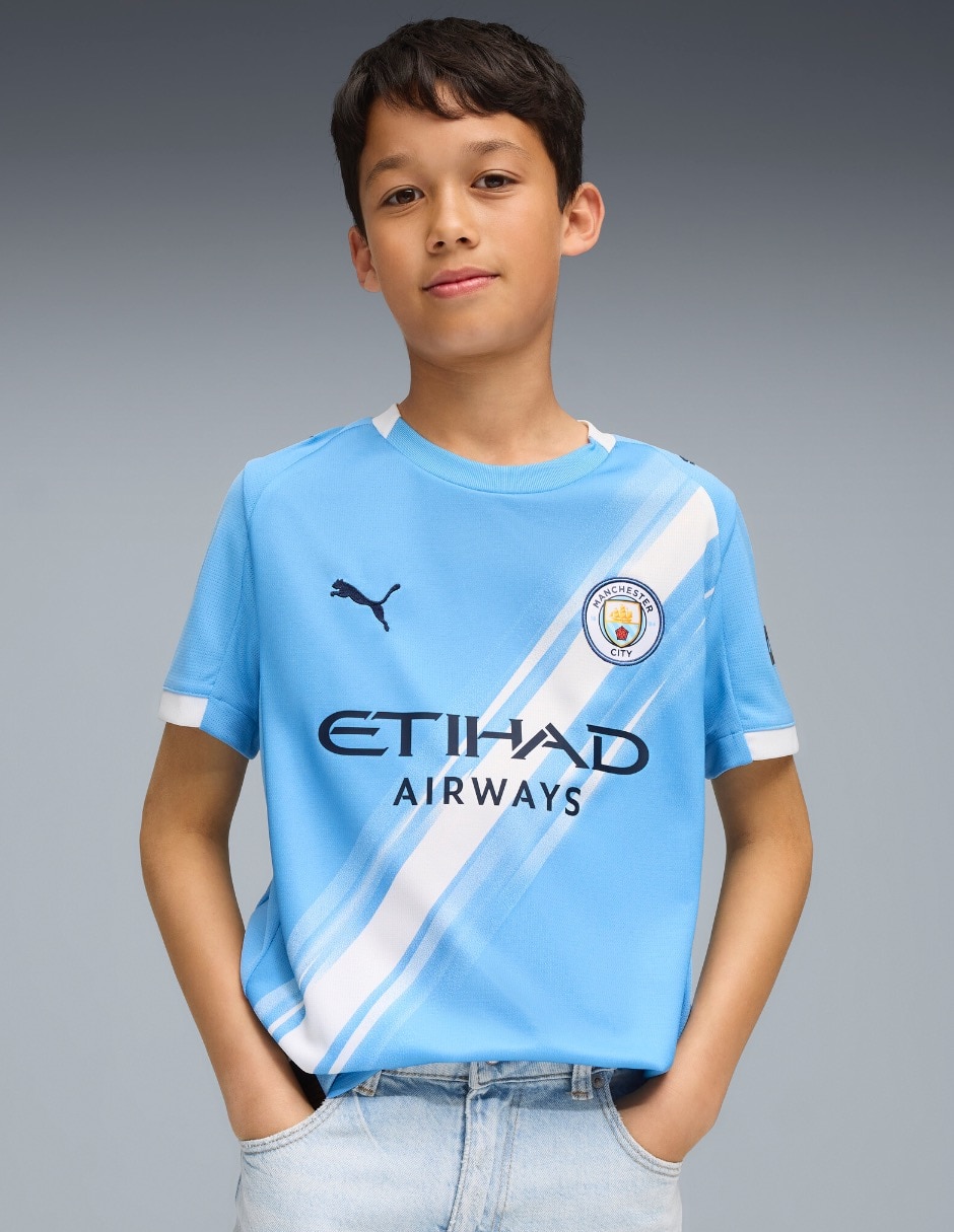 Jersey de Manchester City local manga corta para niño Jersey de Manchester City local manga corta para niño
