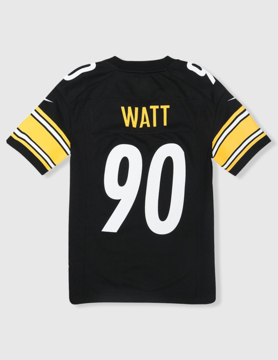 Jersey de Pittsburgh Steelers local de T.J. Watt manga corta  jugador para niño 2