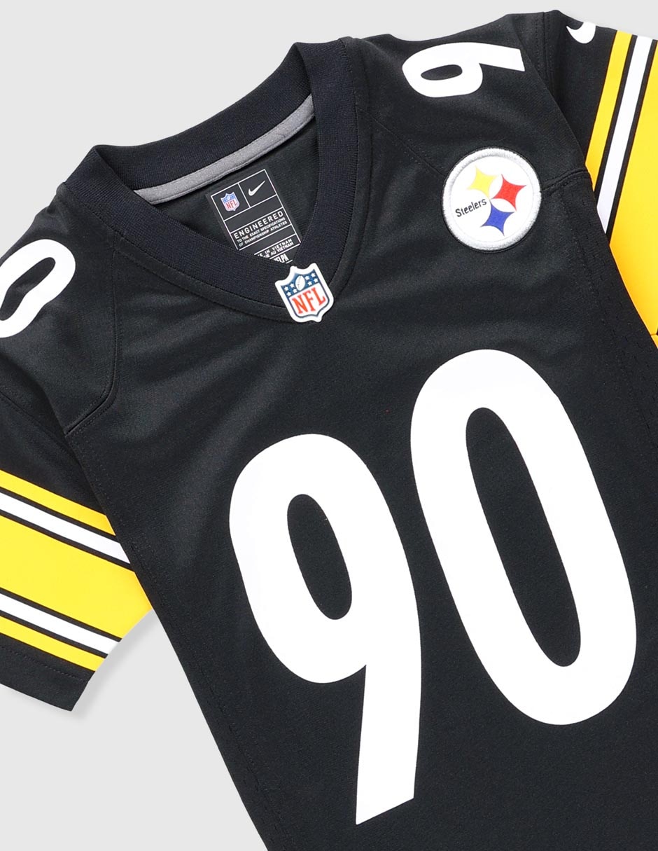 Jersey de Pittsburgh Steelers local de T.J. Watt manga corta  jugador para niño 4