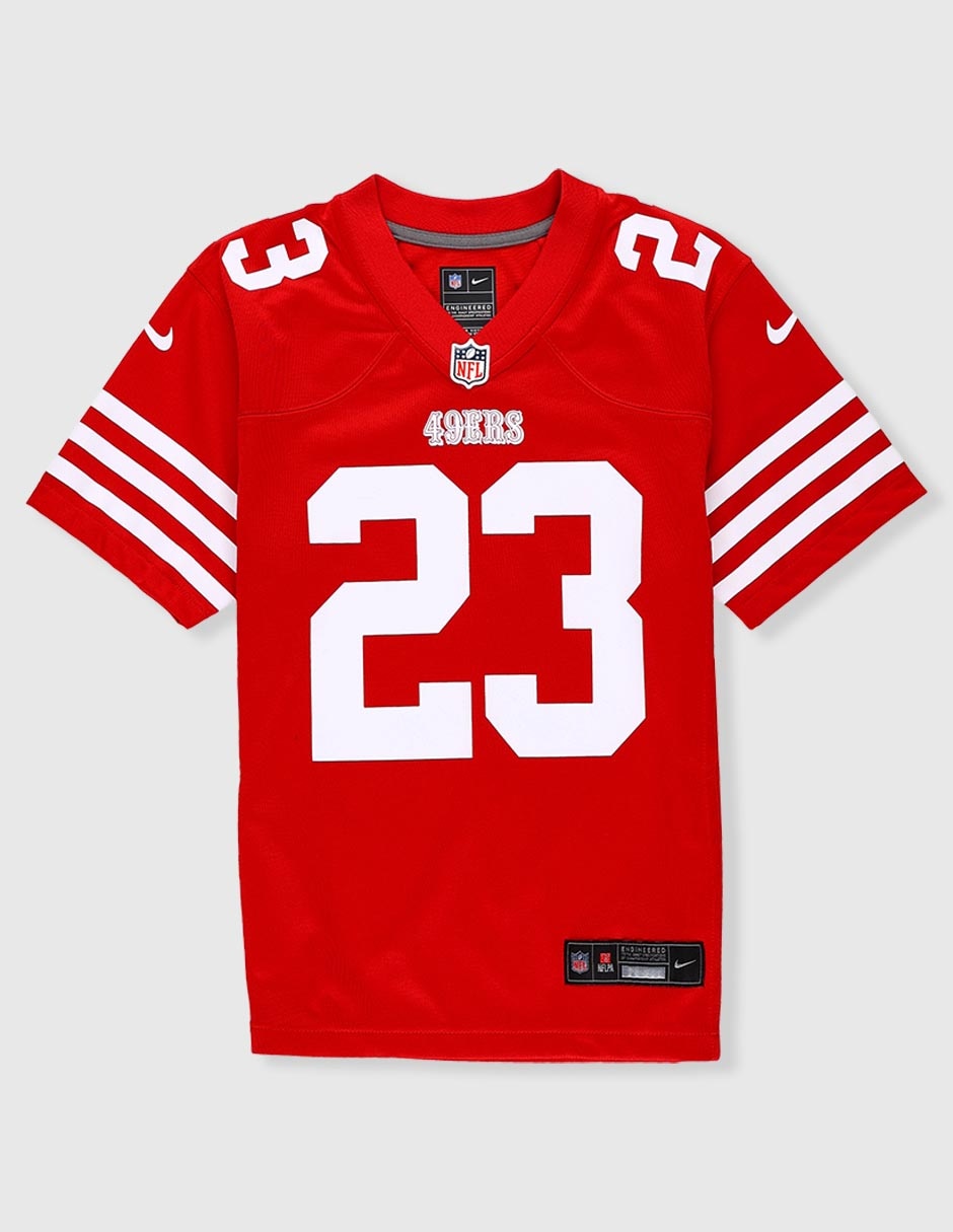 Jersey de San Francisco 49ers local de McCaffrey manga corta fan para niño