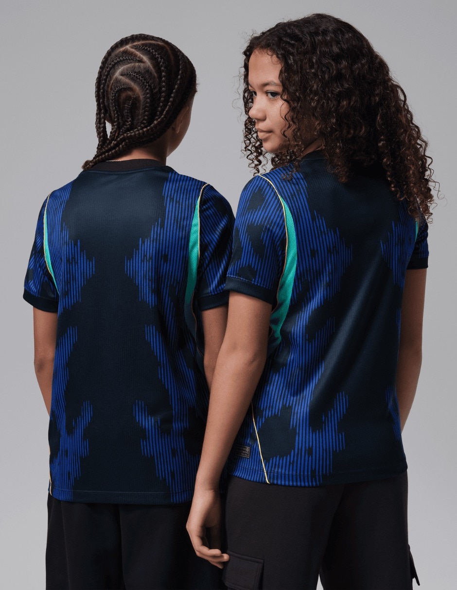 Jersey de selección de fútbol de Brasil visitante manga corta jugador infantil 2