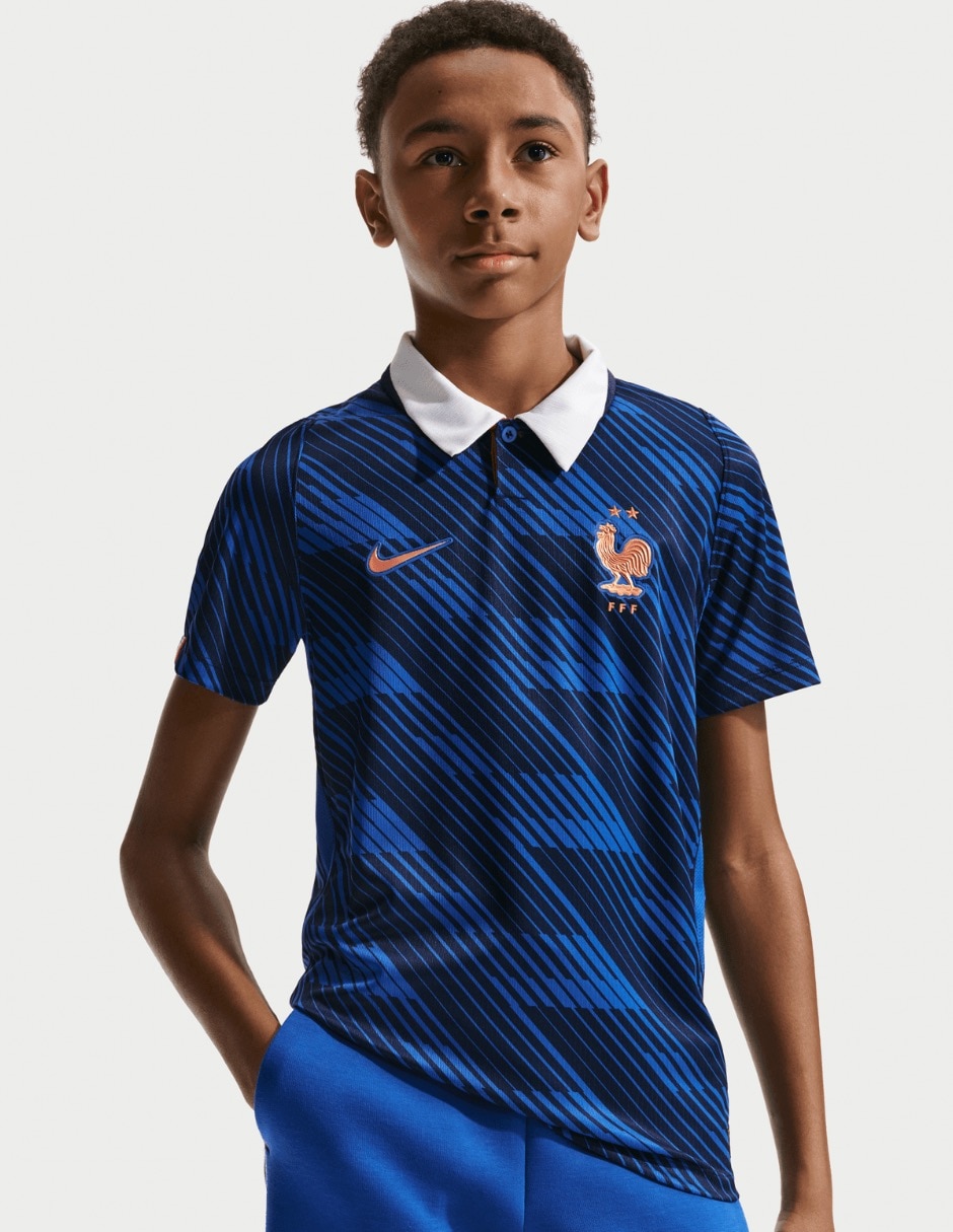 Jersey de Selección de fútbol de Francia local manga corta fan para niño Jersey de Selección de fútbol de Francia local manga corta fan para niño