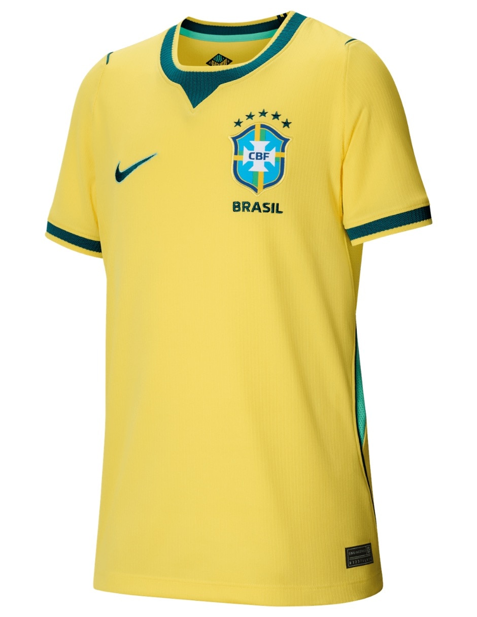 Jersey de Selección de fútbol de Brasil local manga corta jugador para niña 4